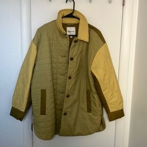 Madewell olive nylon quilt jacket